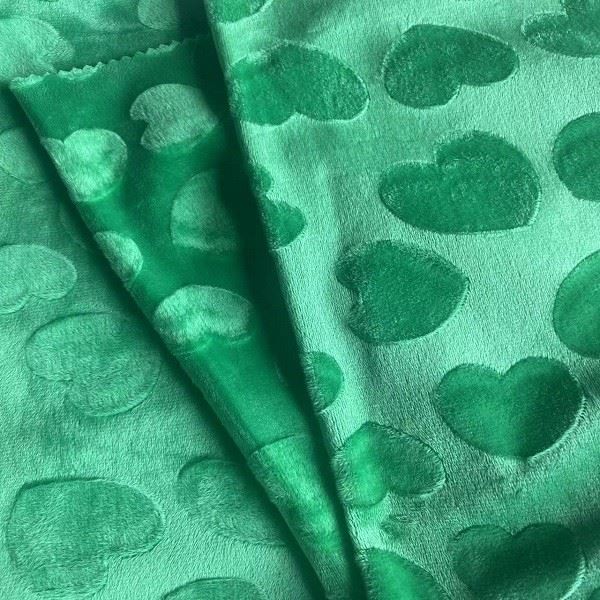 Embossed Velvet Fabric With Heart