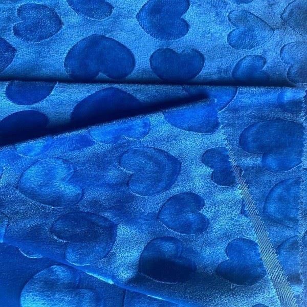 Embossed Velvet Fabric With Heart