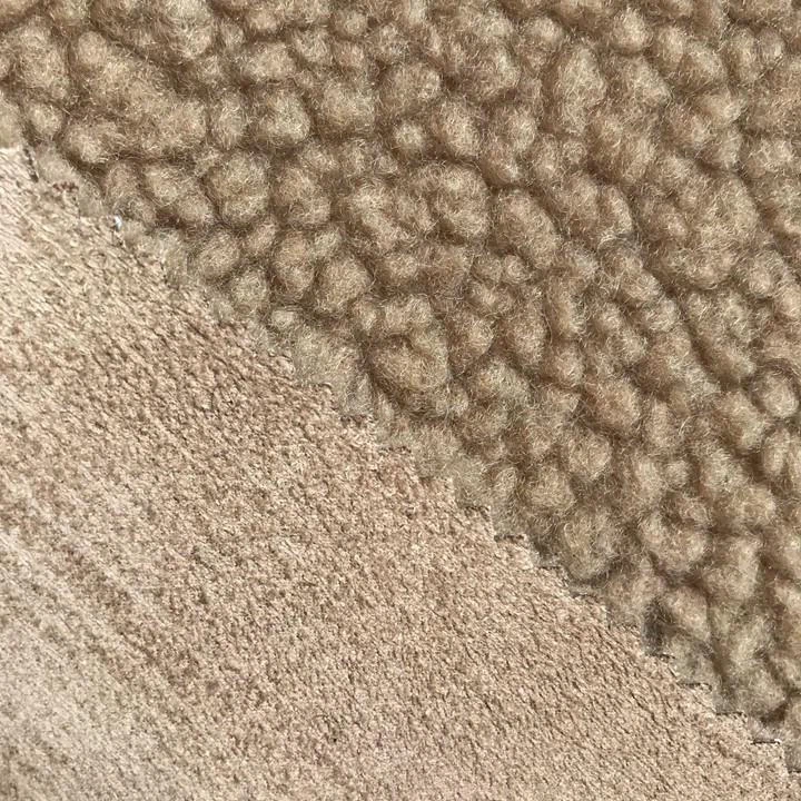 100% Poly Sherpa Bond Suede Fabric For Garment